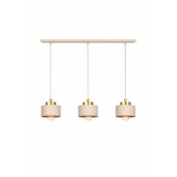 Luminosa Lighting Luminosa Simply Bar Pendant Ceiling Light Beige, Gold 3X E27 - thumbnail 1