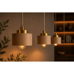 Luminosa Lighting Luminosa Simply Bar Pendant Ceiling Light Beige, Gold 3X E27 - thumbnail 3