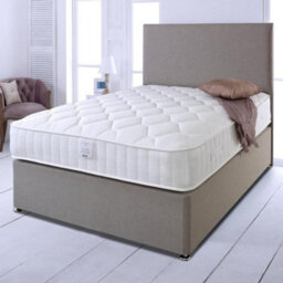 Divan Base Direct Shire Essentials 1000 Pocket Sprung Quilted Divan Bed Set 4Ft Small Double 2 Drawers Side- Wool Bronze - thumbnail 1