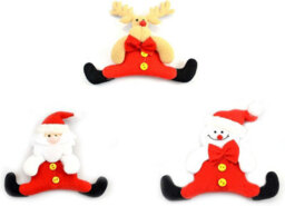 Shatchi 3 Handmade Novelty Christmas Tree Hanging Xmas Home Decor Stocking Fillers Santa Snowman Reindeer Teddy - thumbnail 2