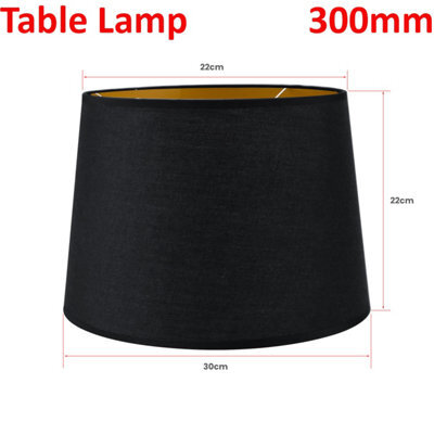 22Cm Black Inner Gold Fabric Lampshade With A60 Led Bulb Modern Light Shade For Ceiling Pendant Table Lamps - image 1