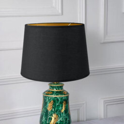 22Cm Black Inner Gold Fabric Lampshade With A60 Led Bulb Modern Light Shade For Ceiling Pendant Table Lamps - thumbnail 4