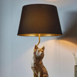 22Cm Black Inner Gold Fabric Lampshade With A60 Led Bulb Modern Light Shade For Ceiling Pendant Table Lamps - thumbnail 2