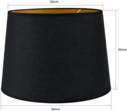 22Cm Black Inner Gold Fabric Lampshade With A60 Led Bulb Modern Light Shade For Ceiling Pendant Table Lamps - thumbnail 3