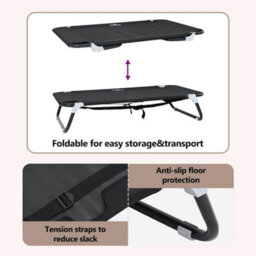 Vidaxl Dog Bed 90 X 55 X 18 Cm Steel Black - thumbnail 9