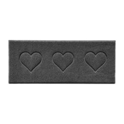 Nicoman Pvc Heart Embossed Spaghetti Coil Hallway Kitchen Entrance Runner Rug 150Cm X 60Cm - Dark Grey - thumbnail 1