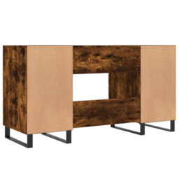 Berkfield Desk Smoked Oak 140X50X75 Cm Engineered Wood - thumbnail 8