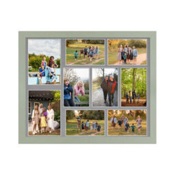 AK Frames 20X16 Green Modern Multi Photo Frame With Mid Grey Mount - Holds 9 Apertures (2X) 7X5, (7X) 6X4 Photos - thumbnail 1