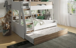 Flair Interstellar Triple Bunk Bed With Trundle Oak