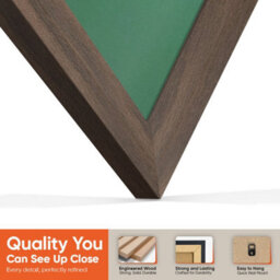 "30X17"" Walnut Sleek Vinyl Record Frame With Emerald Mount For 12 Inch Lp Album Cover & Disc - Ak Frames" - thumbnail 3