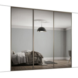 Spacepro Classic Panelled Mirrored Gloss Nickel 3 Door Sliding Wardrobe Door Kit (H)2220mm (W)2216mm - thumbnail 1