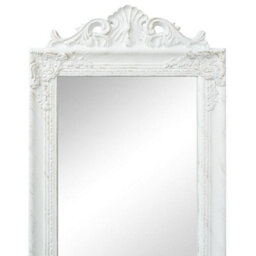 Berkfield Free-Standing Mirror Baroque Style 160X40 Cm White - thumbnail 2