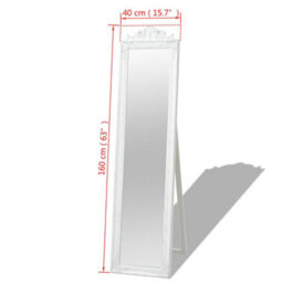 Berkfield Free-Standing Mirror Baroque Style 160X40 Cm White - thumbnail 7