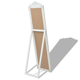 Berkfield Free-Standing Mirror Baroque Style 160X40 Cm White - thumbnail 4