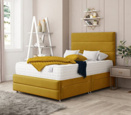 Bed Choices Valencia Plush Velvet Divan Bed With Mattress, Headboard & 4 Storage Drawers  - Double - thumbnail 1