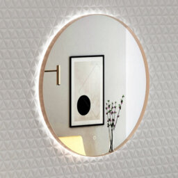 Royal Bathrooms Luton 600 X 600mm Brushed Bronze Round Backlit Led Illuminated Bathroom Mirror Framed With Touch Sensor - thumbnail 4