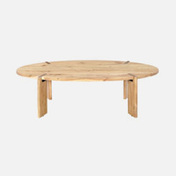 Sweeek - Oval Solid Mango Wood Coffee Table Reva Natural 120X65X36 Cm - thumbnail 2