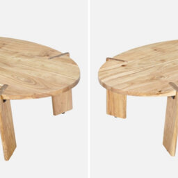 Sweeek - Oval Solid Mango Wood Coffee Table Reva Natural 120X65X36 Cm - thumbnail 3