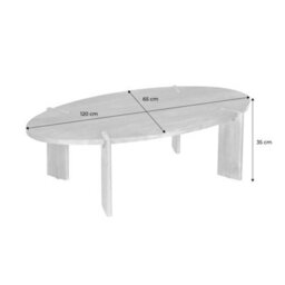 Sweeek - Oval Solid Mango Wood Coffee Table Reva Natural 120X65X36 Cm - thumbnail 5