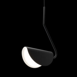Luminosa Lighting Luminosa Mollis Modern Pendant Ceiling Light Black, Acrylic Shade - thumbnail 2
