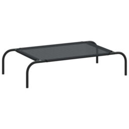 Vidaxl Elevated Dog Bed Black S Textilene - thumbnail 2