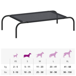 Vidaxl Elevated Dog Bed Black S Textilene - thumbnail 9