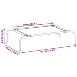 Vidaxl Elevated Dog Bed Black S Textilene - thumbnail 8