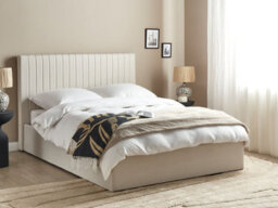 Beliani Ottoman Bed Fabric Vion 140 X 200 Cm (Eu Double) Light Beige - thumbnail 2