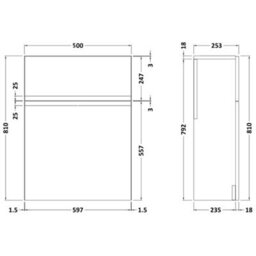 Hudson Reed Urban Satin White Floor Standing Wc Unit, 810 X 500 X 253 - thumbnail 4