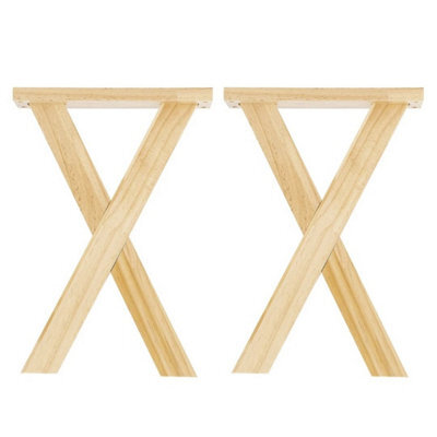2Pcs Wooden Table Legs Desk Table Bench Furniture X-Shaped Frame Legs Diy - image 1