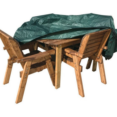 Charles Taylor Deluxe 4 Seater Square Table Set Outdoor Furniture Fitted Cover - image 1