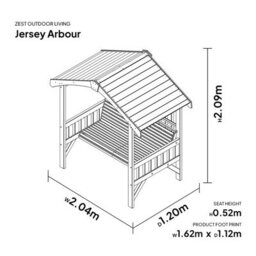 Jersey Arbour Garden Arbour Zest Wooden Arbour By Zest Outdoor Living - thumbnail 2