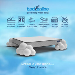 Bedz Online Bedzonline Hydro Hybrid Pocket Spring & Memory Foam Mattress, Cashmere Cover, 5Ft King (150X200Cm) - thumbnail 4