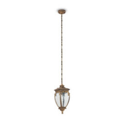 Luminosa Lighting Luminosa Fleur Outdoor Pendant Ceiling Light Black With Gold, Ip44