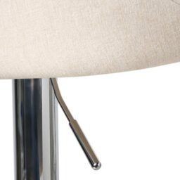 Wyld and Coco Lux Bar Stools Set Of 2 Light Beige Fabric With Silver Iron Base, 360 Swivel, Adjustable Height - thumbnail 8