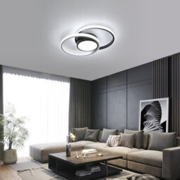 Pheashine Led Ceiling Light, Black Round Led Ceiling Light 6500K White,suitable For Living Room, Bedroom, Hallway,40Cm - thumbnail 5