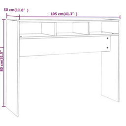 Vidaxl Console Table Brown Oak 105X30X80 Cm Engineered Wood - thumbnail 3