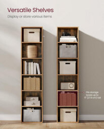 Songmics Bookcase, Bookshelf With 6 Shelves, For Living Room, Study, Office, Bedroom, Industrial Style, Rustic Brown - thumbnail 3