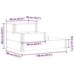 Berkfield 3-Tier Raised Bed Grey 120X80 Cm Solid Wood Pine - thumbnail 8