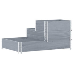 Berkfield 3-Tier Raised Bed Grey 120X80 Cm Solid Wood Pine - thumbnail 5