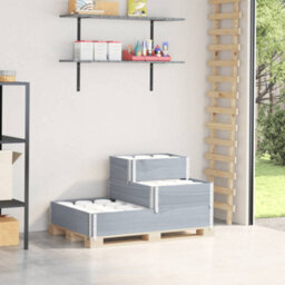 Berkfield 3-Tier Raised Bed Grey 120X80 Cm Solid Wood Pine