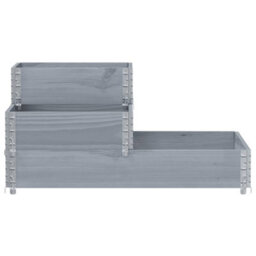 Berkfield 3-Tier Raised Bed Grey 120X80 Cm Solid Wood Pine - thumbnail 3