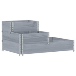 Berkfield 3-Tier Raised Bed Grey 120X80 Cm Solid Wood Pine - thumbnail 2