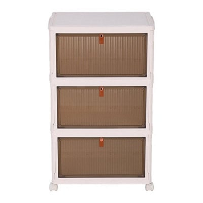3 Tier Plastic Shoe Storage Box Tower Unit - image 1