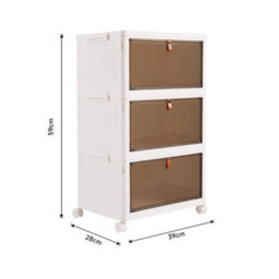 3 Tier Plastic Shoe Storage Box Tower Unit - thumbnail 2