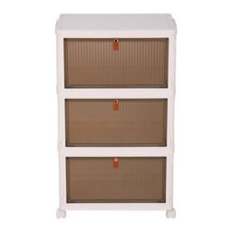 3 Tier Plastic Shoe Storage Box Tower Unit - thumbnail 1
