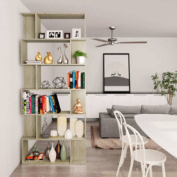 Berkfield Book Cabinet/room Divider Sonoma Oak 80X24X192 Cm Engineered Wood - thumbnail 4