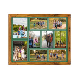 AK Frames 20X16 Rustic Oak Modern Multi Photo Frame With Emerald Mount - Holds 9 Apertures (2X) 7X5, (7X) 6X4 Photos
