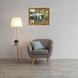 AK Frames 20X16 Rustic Oak Modern Multi Photo Frame With Emerald Mount - Holds 9 Apertures (2X) 7X5, (7X) 6X4 Photos - thumbnail 3
