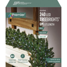 Premier Decorations Limited Premier Christmas Garland String Lights White Treebrights 240 Led 6M Timer - thumbnail 2